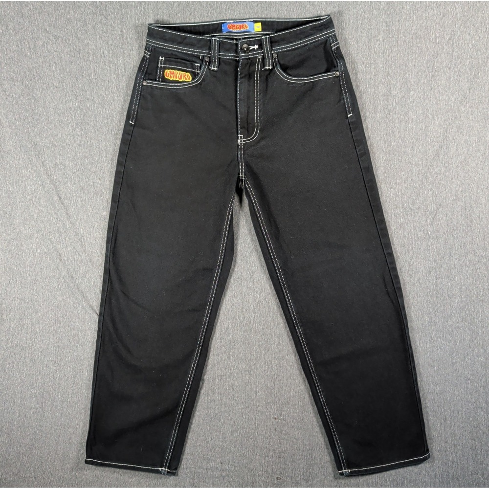 EMPYRE Black BAGGY Jeans Sz 28* (30x27) Ultra Loose Fit Y2K Skate Wide Leg Pants
